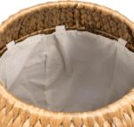 Handwoven Hyacinth Storage Stool with Lid, 17 in - Natural, Linen Lined