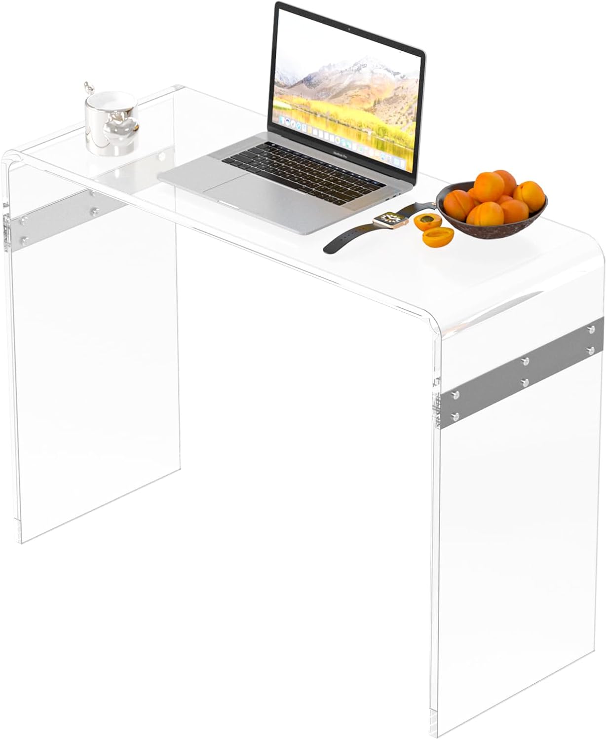 Clear Acrylic U-Shape Console Table, 40.9 x 15.0 x 29.3 in