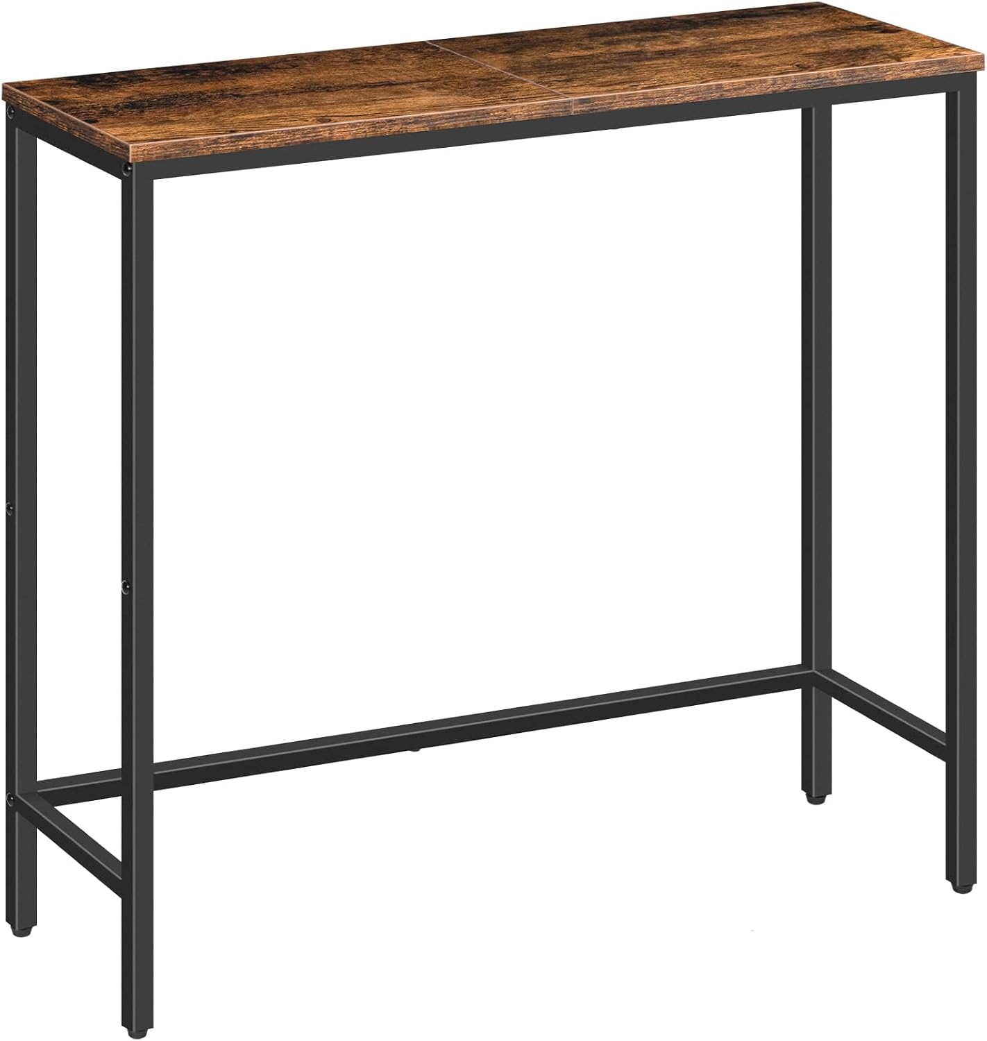 Thin Console Display Table, 29.5 in - Rustic Brown and Black